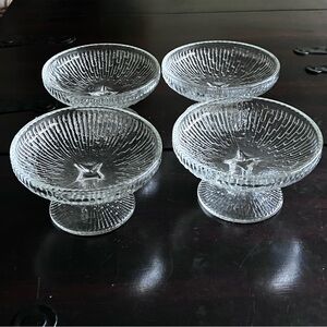 Elegant Clear Glass Dessert Bowls Set of 4